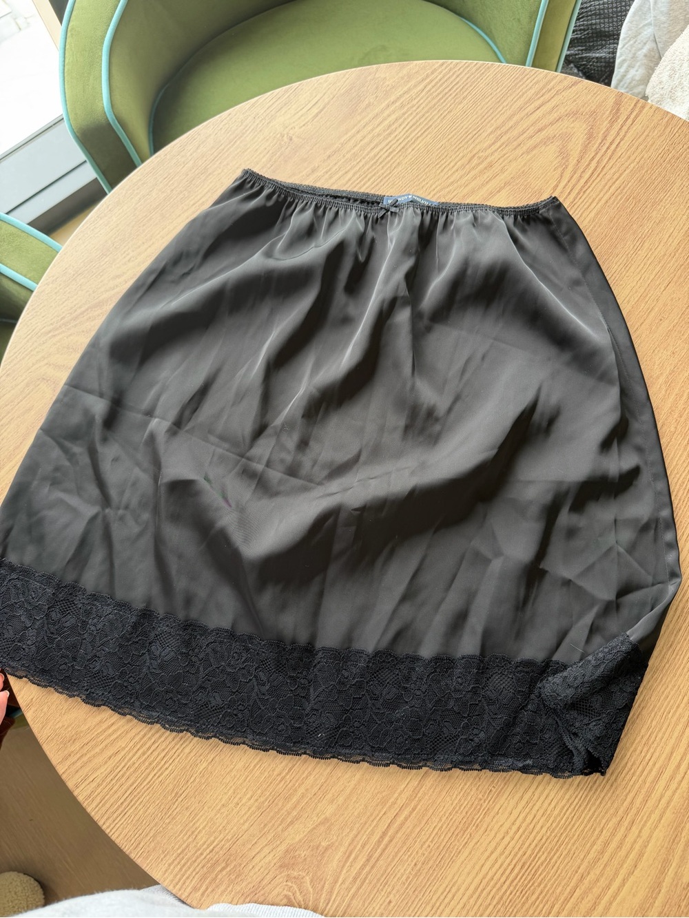 Brandy Melville Black Lace Trim Slip Skirt